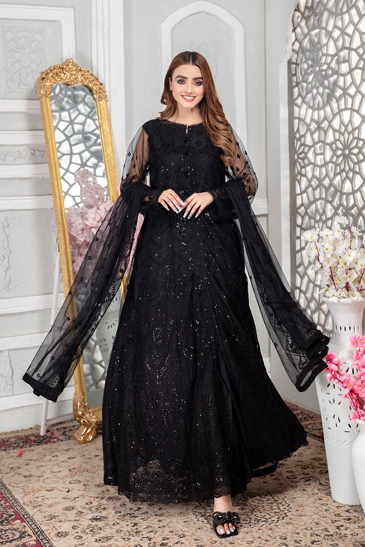 Embroidered Net Maxi Dress Ellena Embroidered Net Maxi Dress Ellena