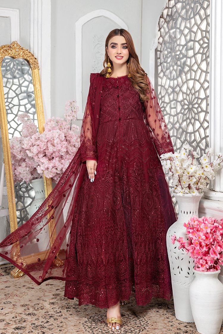 Embroidered Net Maxi Dress Ellena Embroidered Net Maxi Dress Ellena