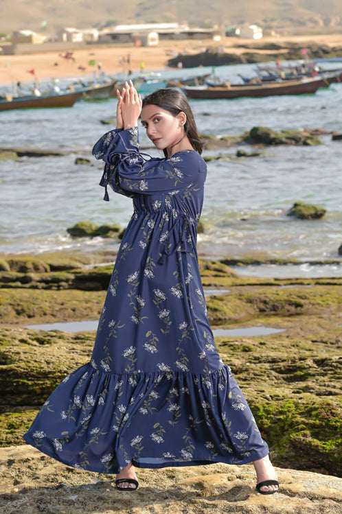 Floral Print Georgette Dress – Ellena