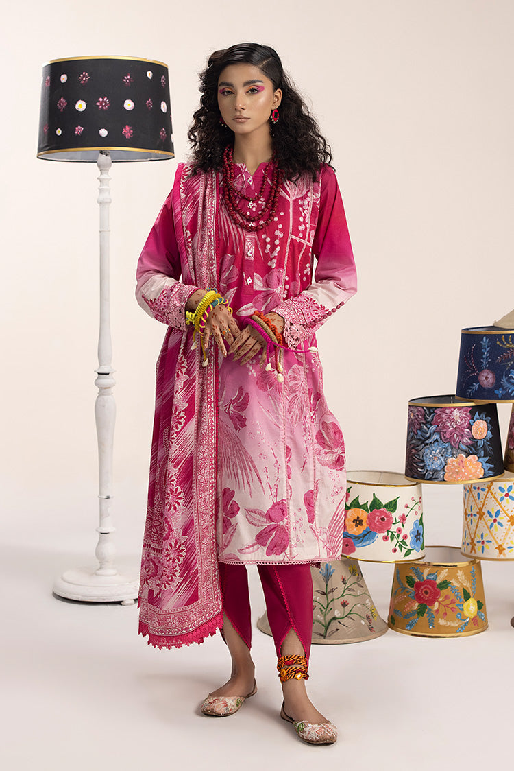 03-Piece Digital Printed Embroidered Lawn Suit - Ready To Wear main image 1