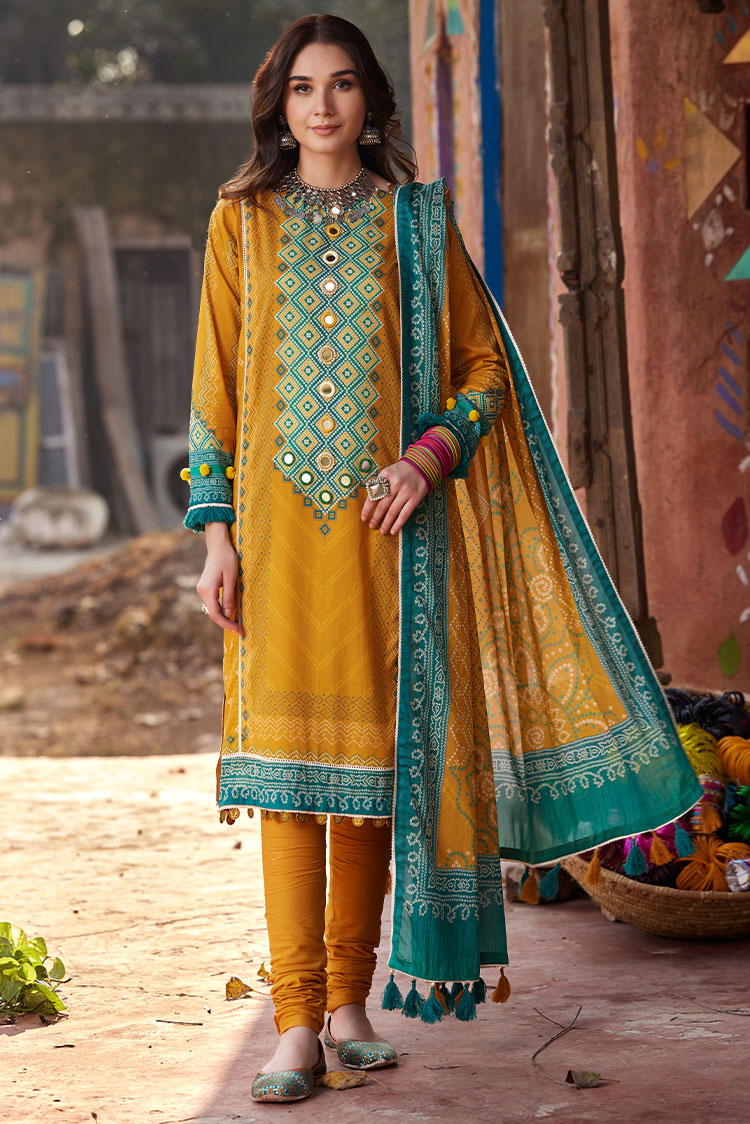 3PC- Unstitched Digital Printed Lawn Suit PW9446 main image 1