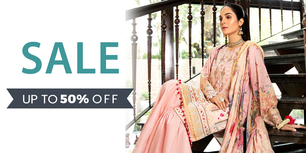 Go big this Season with our amazing Sale upto 50% off on Unstitched and Ready to Wear dresses
