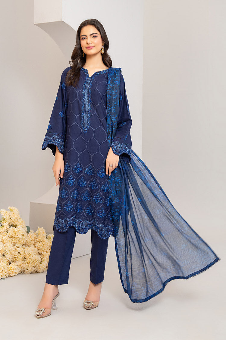 3-PC Stitched Embroidered Suit 