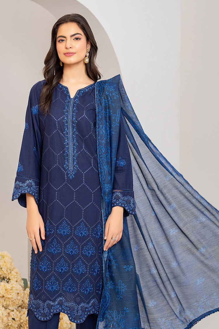 3-PC Stitched Embroidered Suit