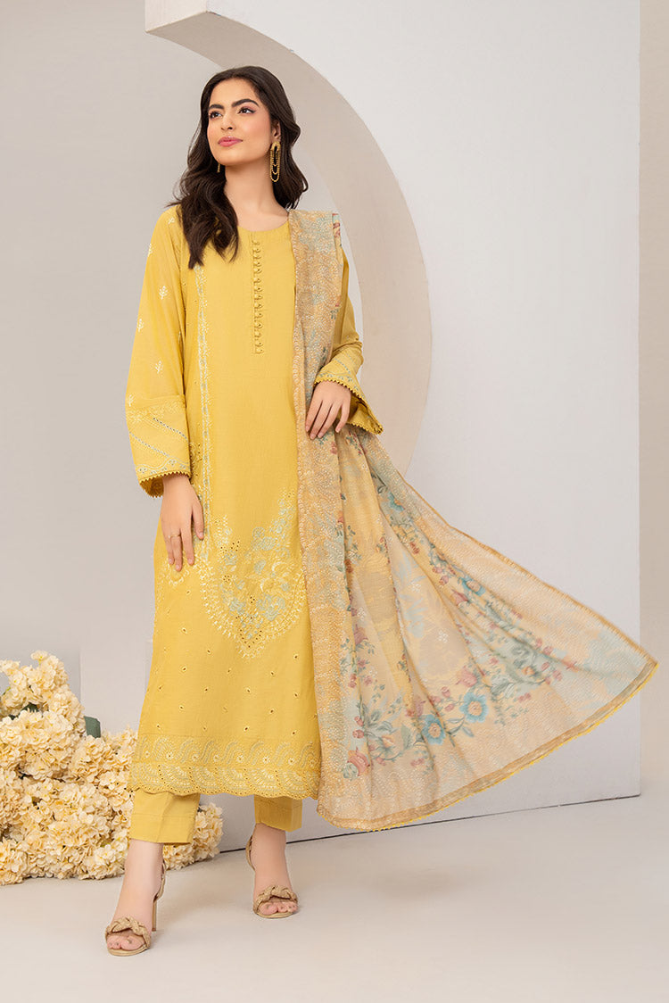 3-PC Stitched Embroidered Suit 