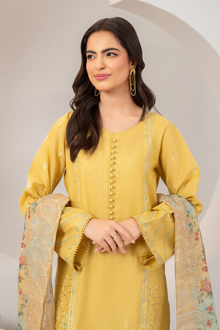 3-PC Stitched Embroidered Suit