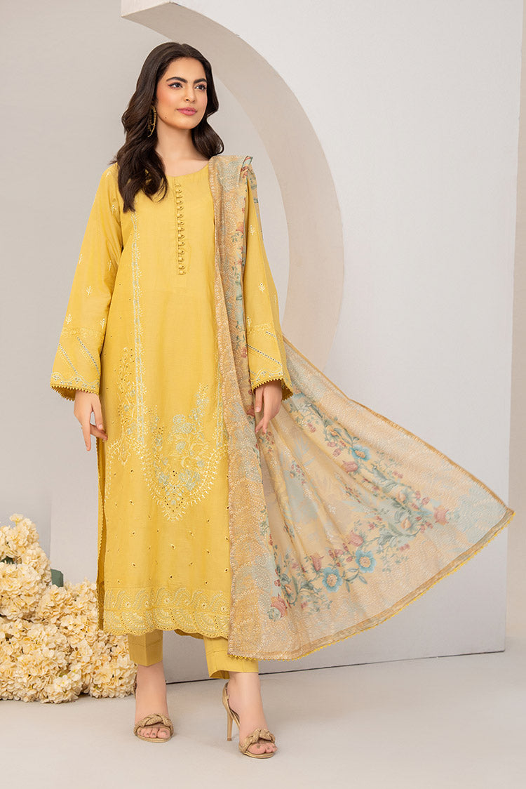 3-PC Stitched Embroidered Suit