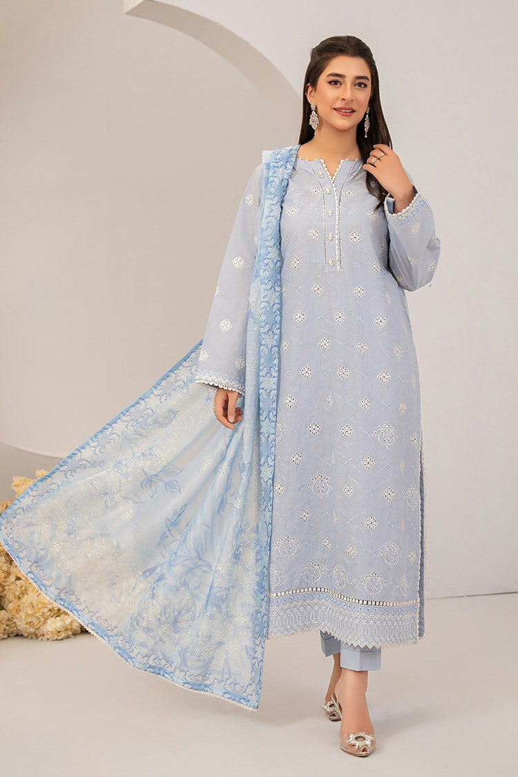 3-PC Stitched Embroidered Suit 