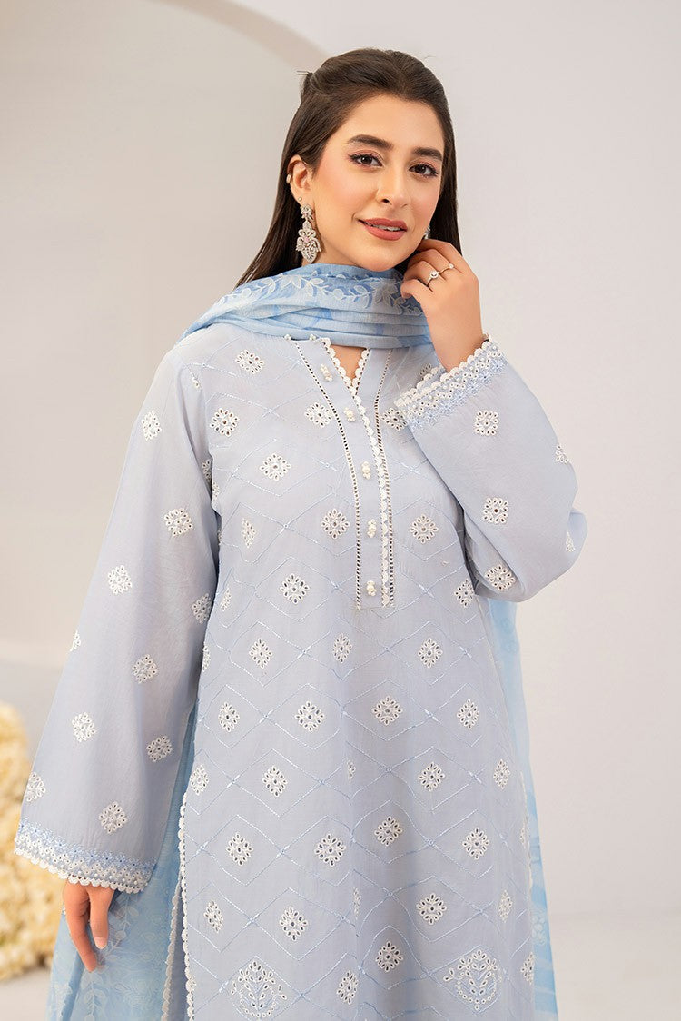 3-PC Stitched Embroidered Suit