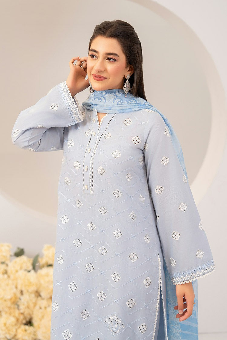 3-PC Stitched Embroidered Suit