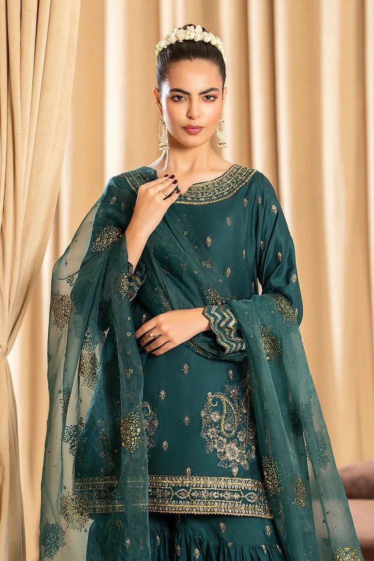 3-PC Stitched Embroidered Suit