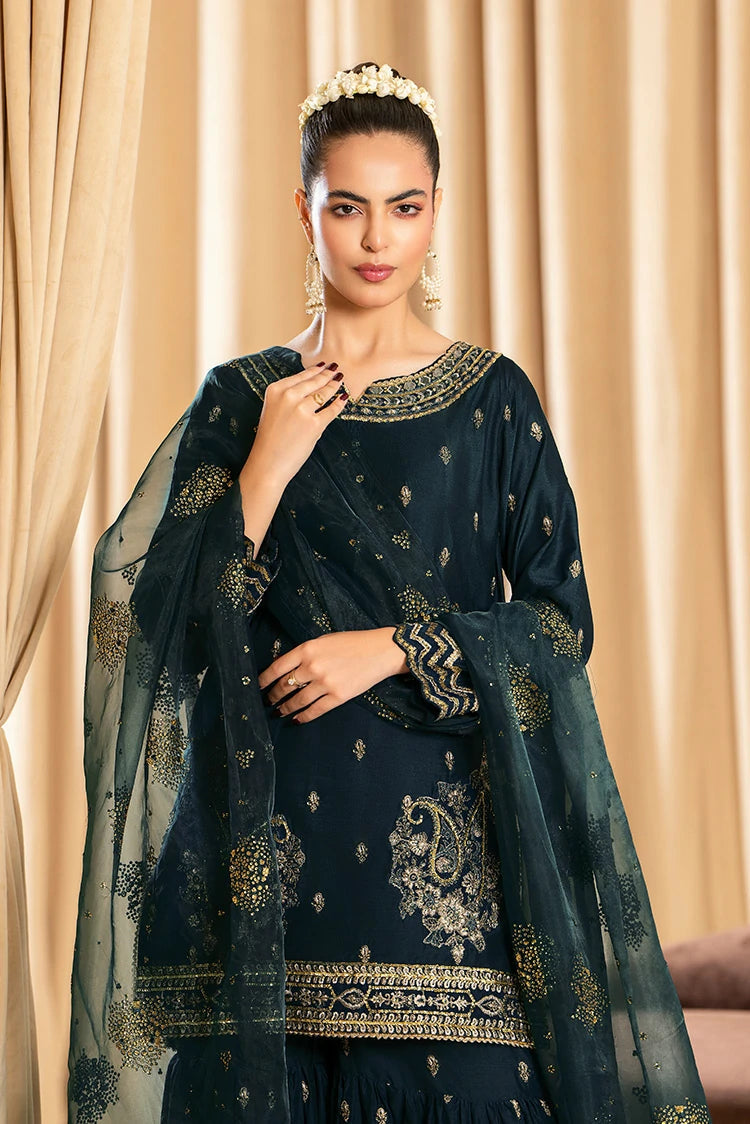 3-PC Stitched Embroidered Suit