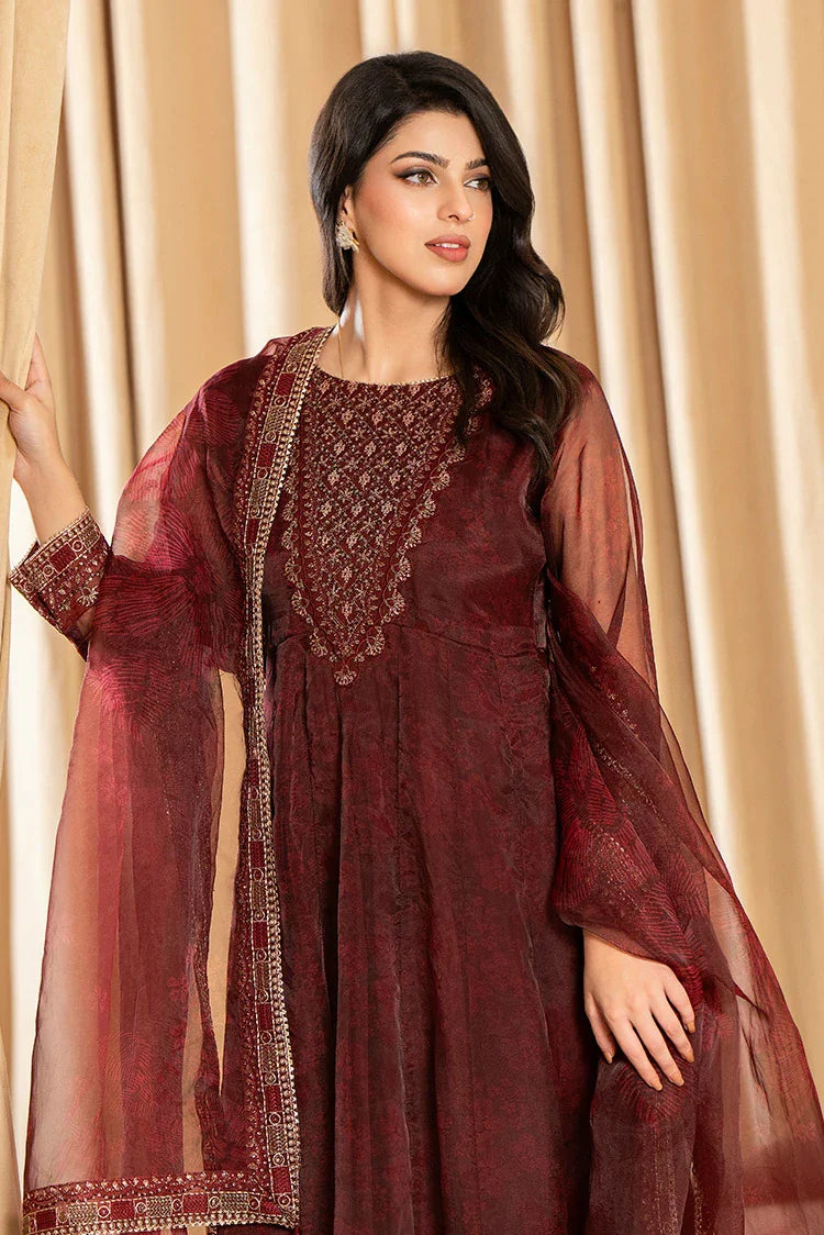 3-PC Stitched Embroidered Suit