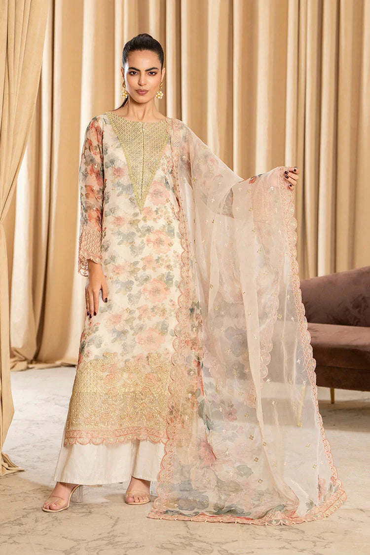 3-PC Stitched Embroidered Suit 