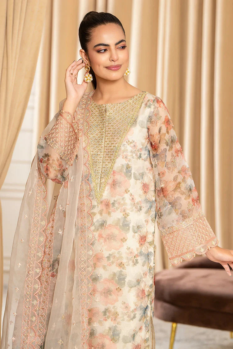 3-PC Stitched Embroidered Suit