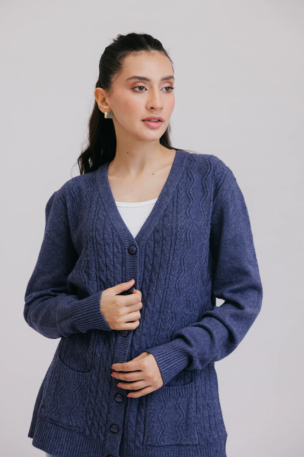 Full Sleeves V-Neck Cardigan Sweater