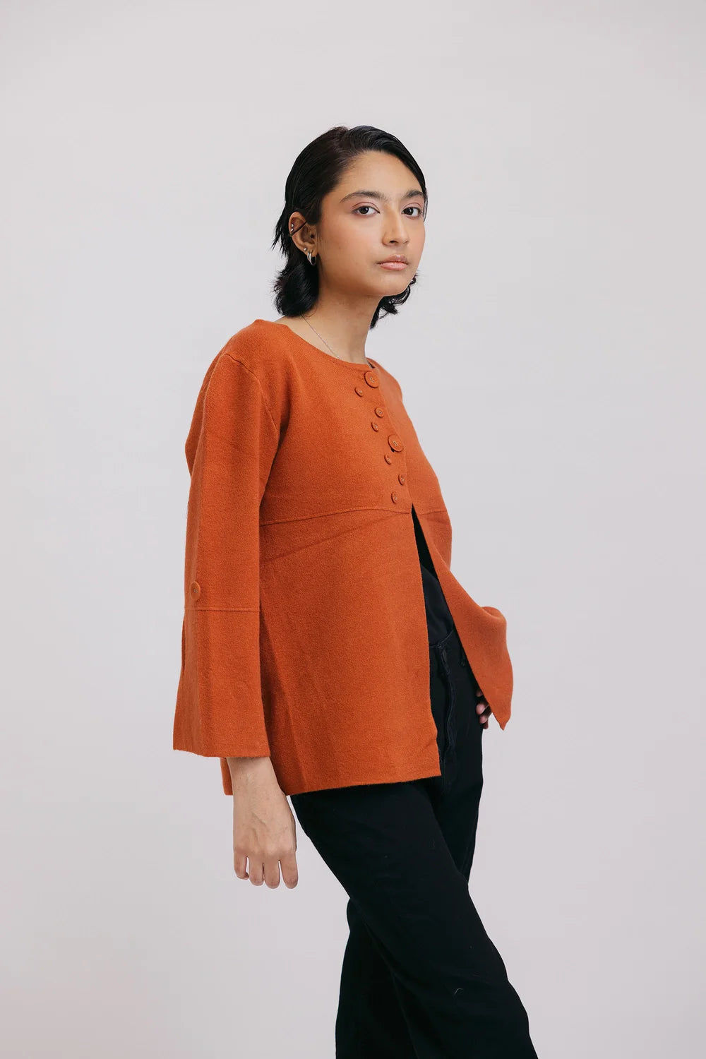 Full Sleeves Round Neck Cardigan Sweater