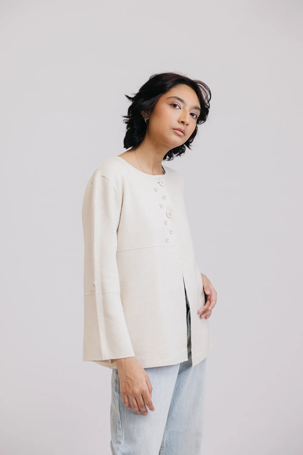 Full Sleeves Round Neck Cardigan Sweater