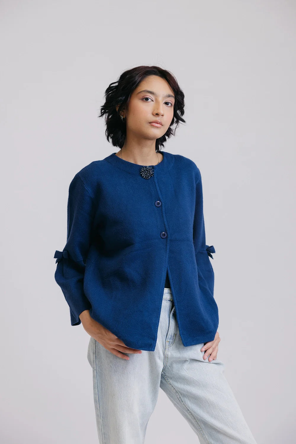 Full Sleeves Round Neck Cardigan Sweater