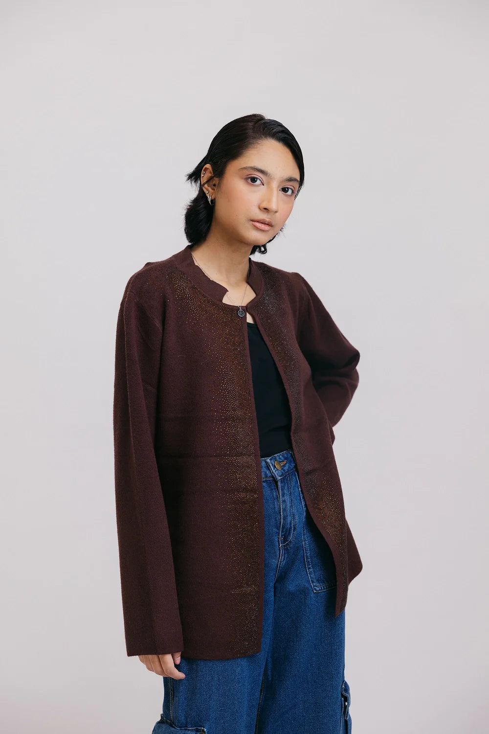 Full Sleeves Round Neck Cardigan Sweater