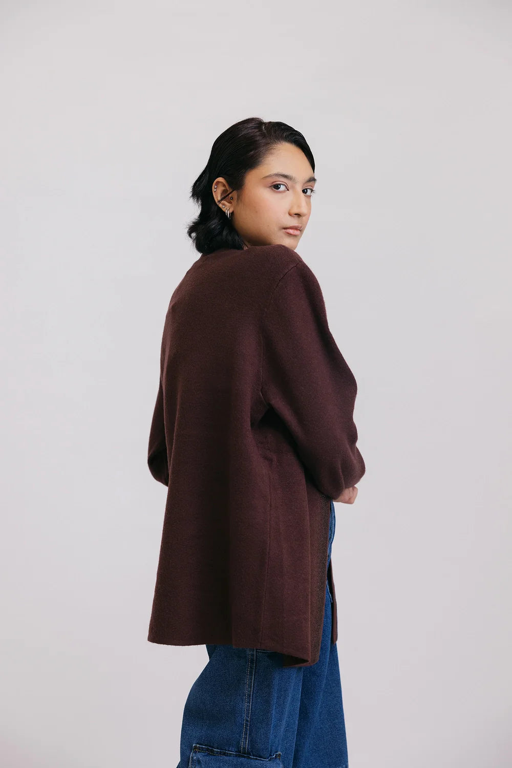 Full Sleeves Round Neck Cardigan Sweater