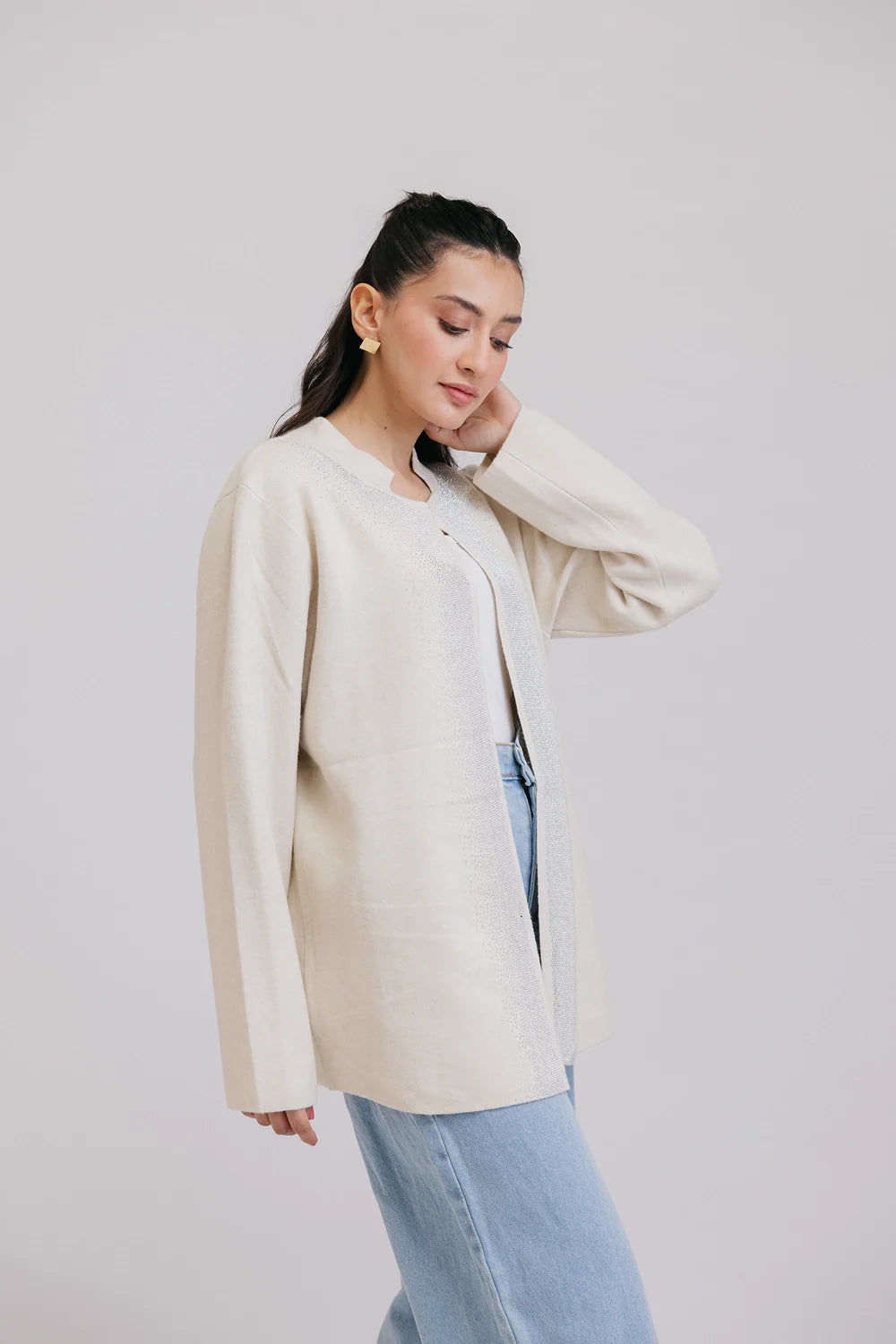 Full Sleeves Round Neck Cardigan Sweater