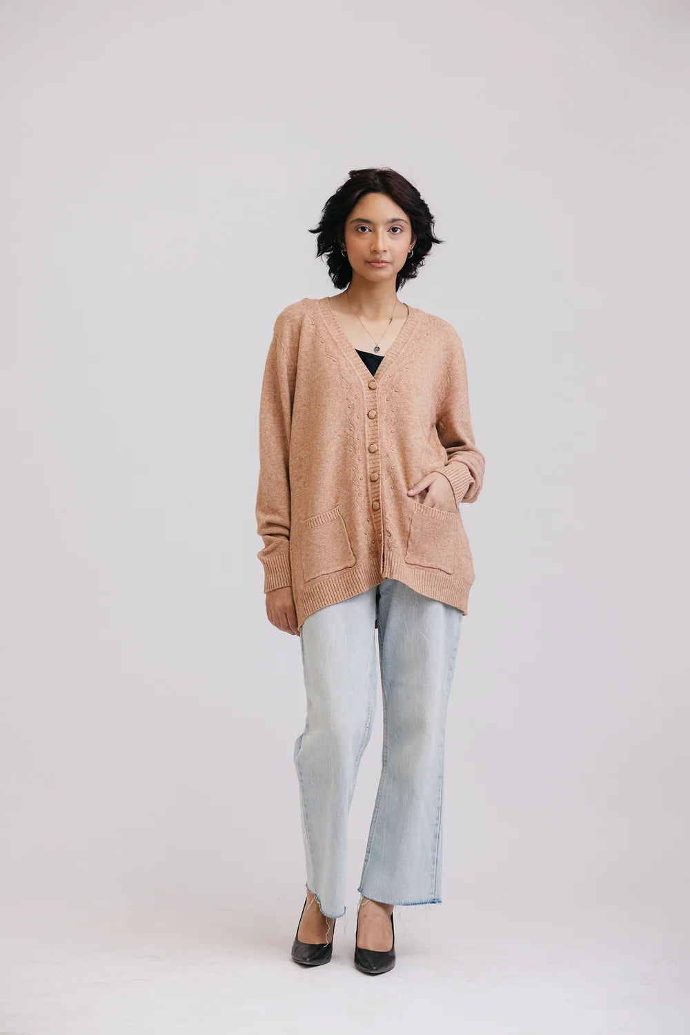 Full Sleeves V-Neck Cardigan Sweater