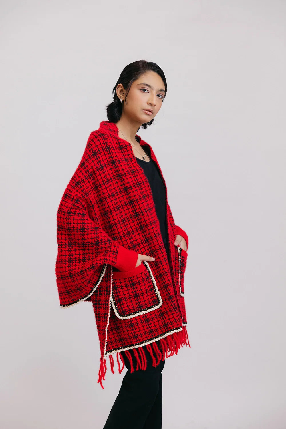 Fall Poncho Capes with Front Pockets