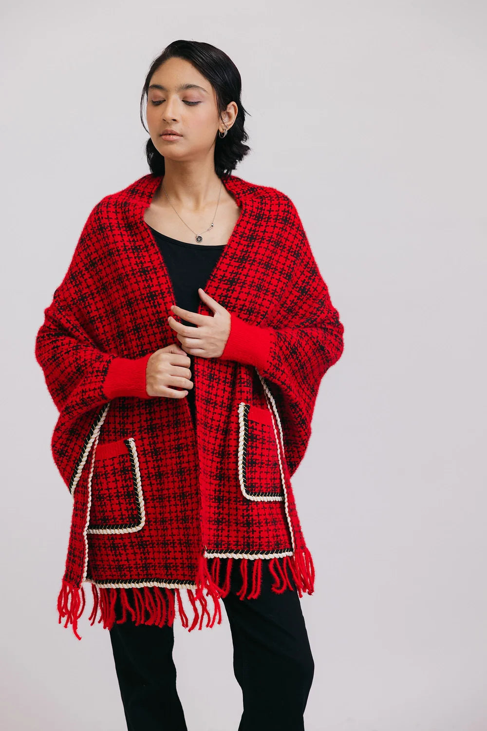 Fall Poncho Capes with Front Pockets