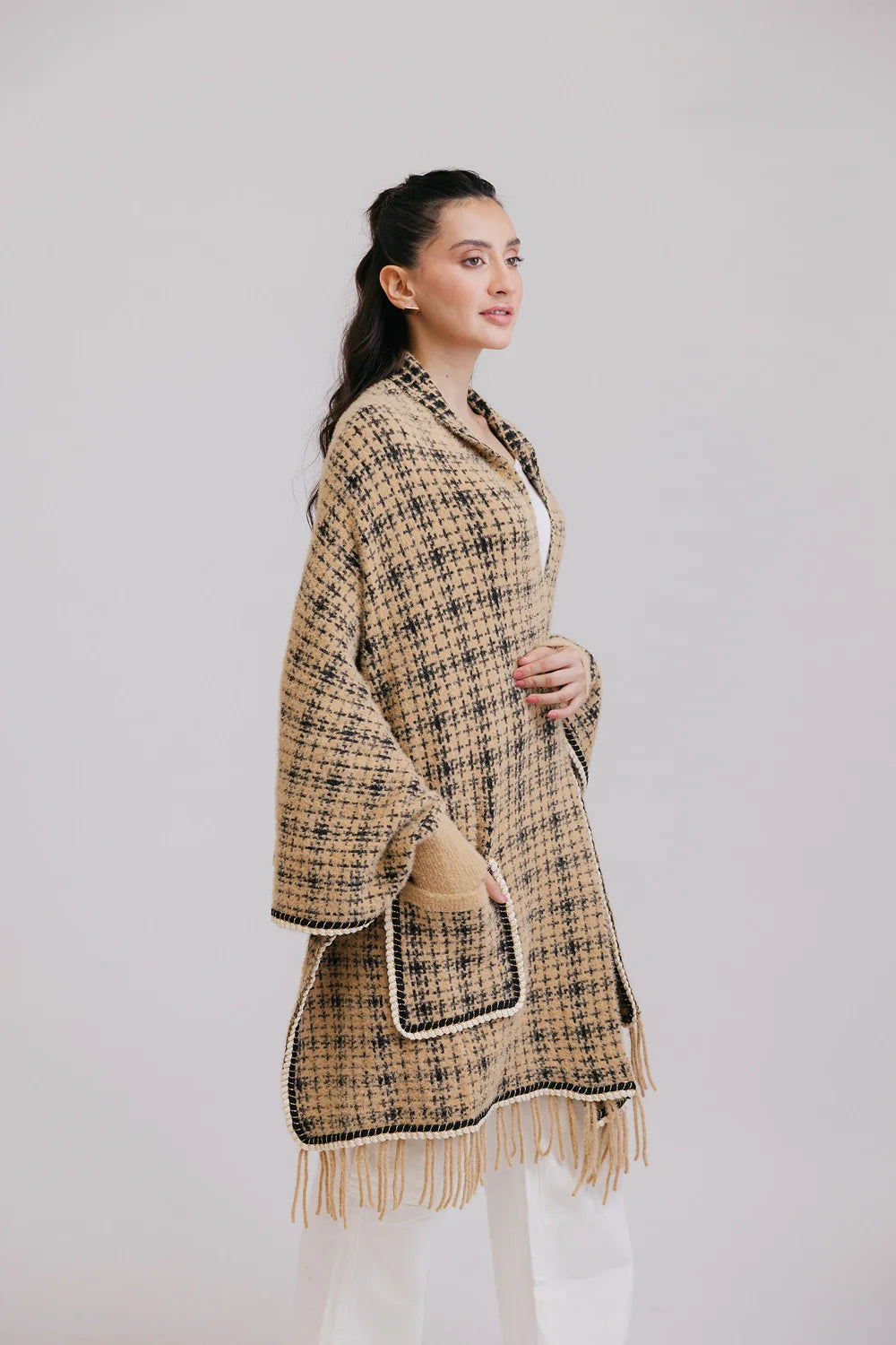 Fall Poncho Capes with Front Pockets