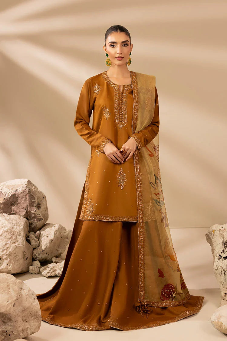 3-PC Stitched Embroidered Suit