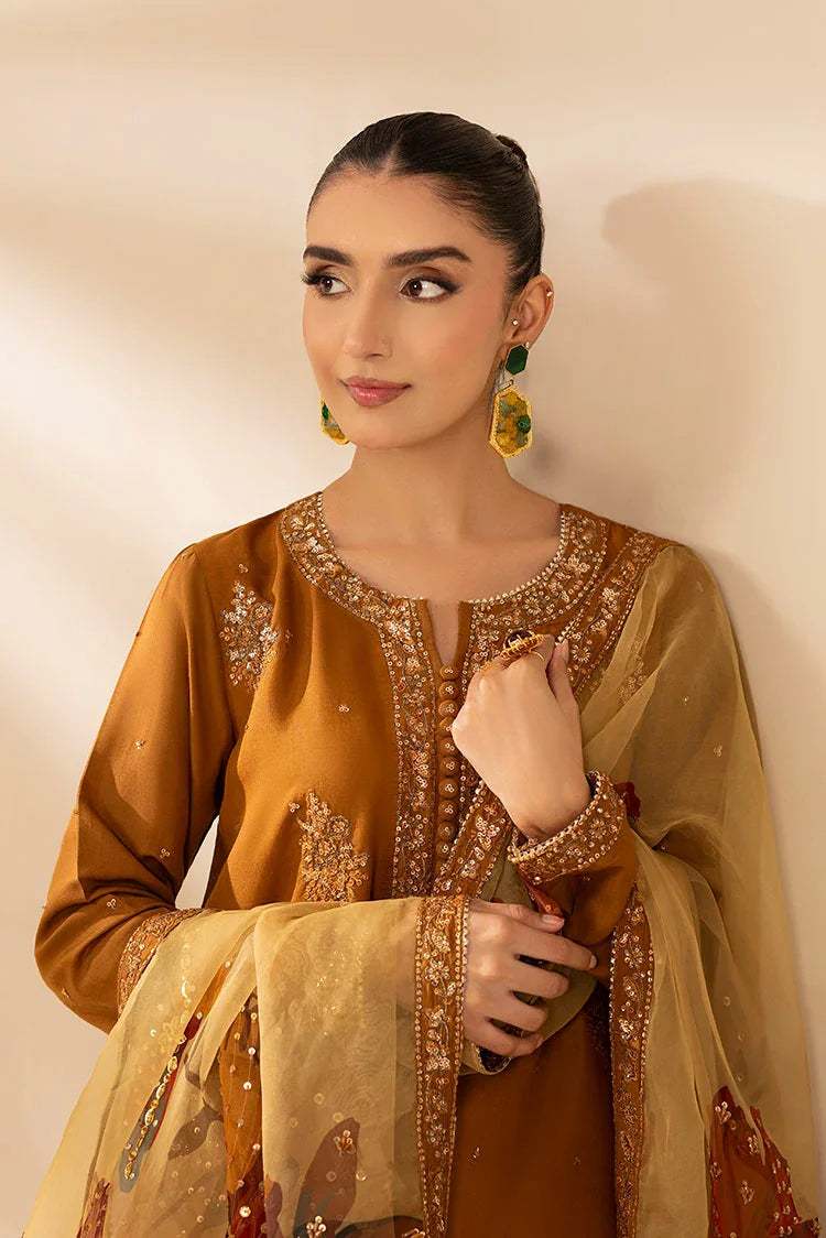 3-PC Stitched Embroidered Suit