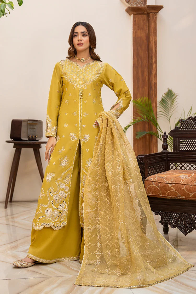 3-PC Stitched Embroidered Suit