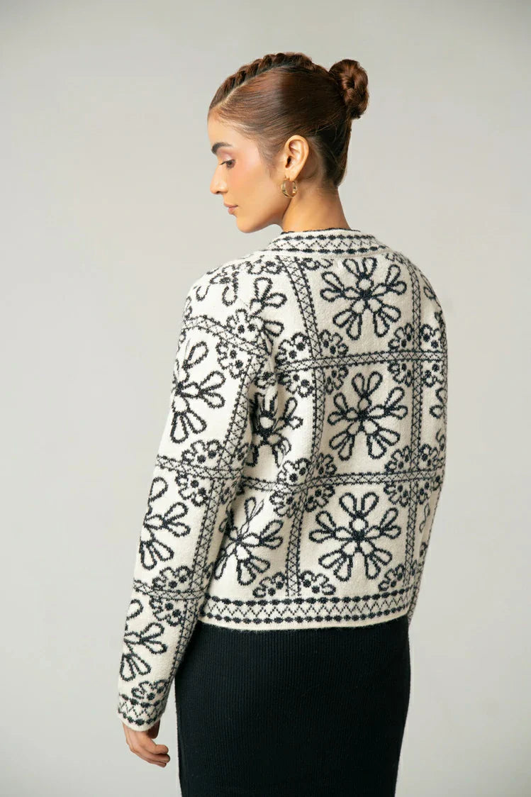 Embroidered Knit Cardigan