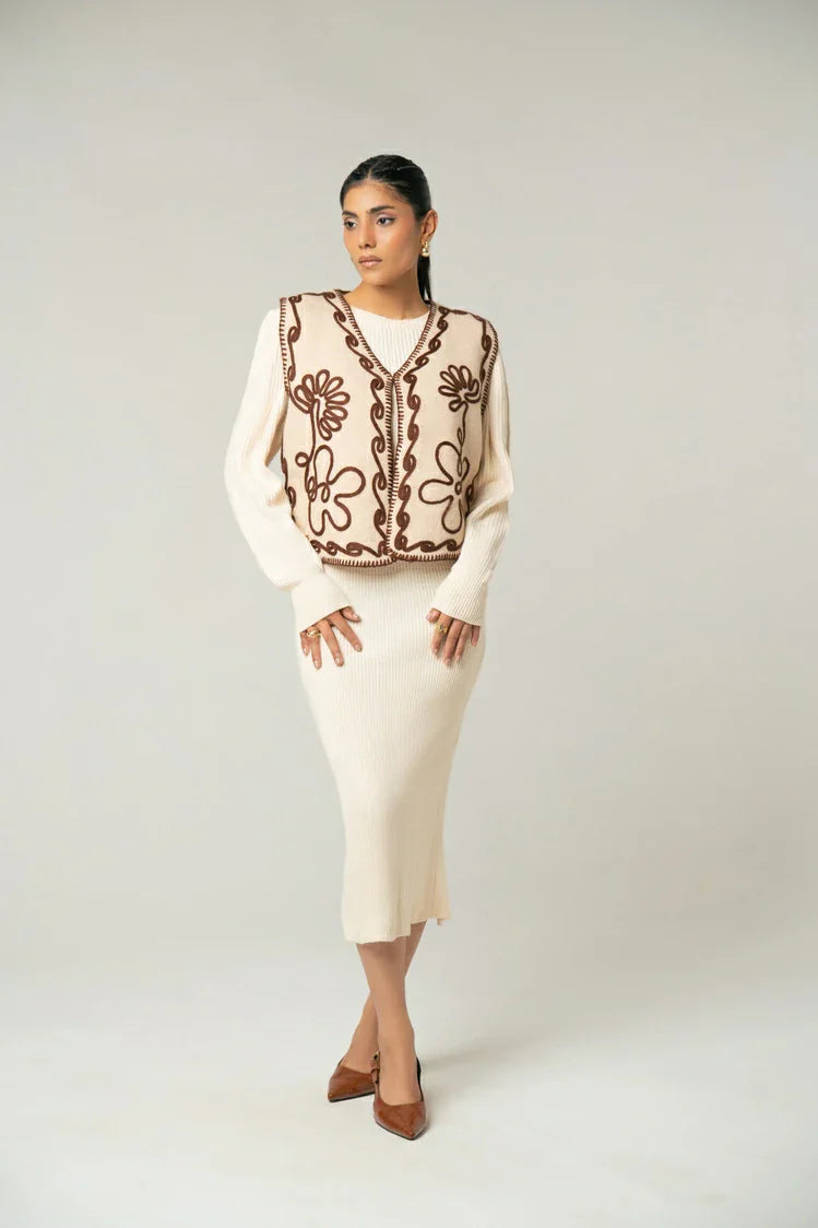 Embroidered Knit Cardigan