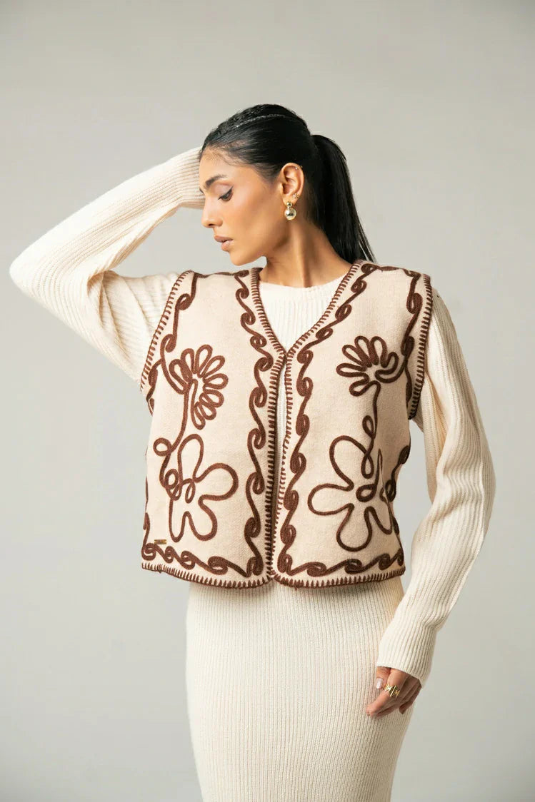 Embroidered Knit Cardigan