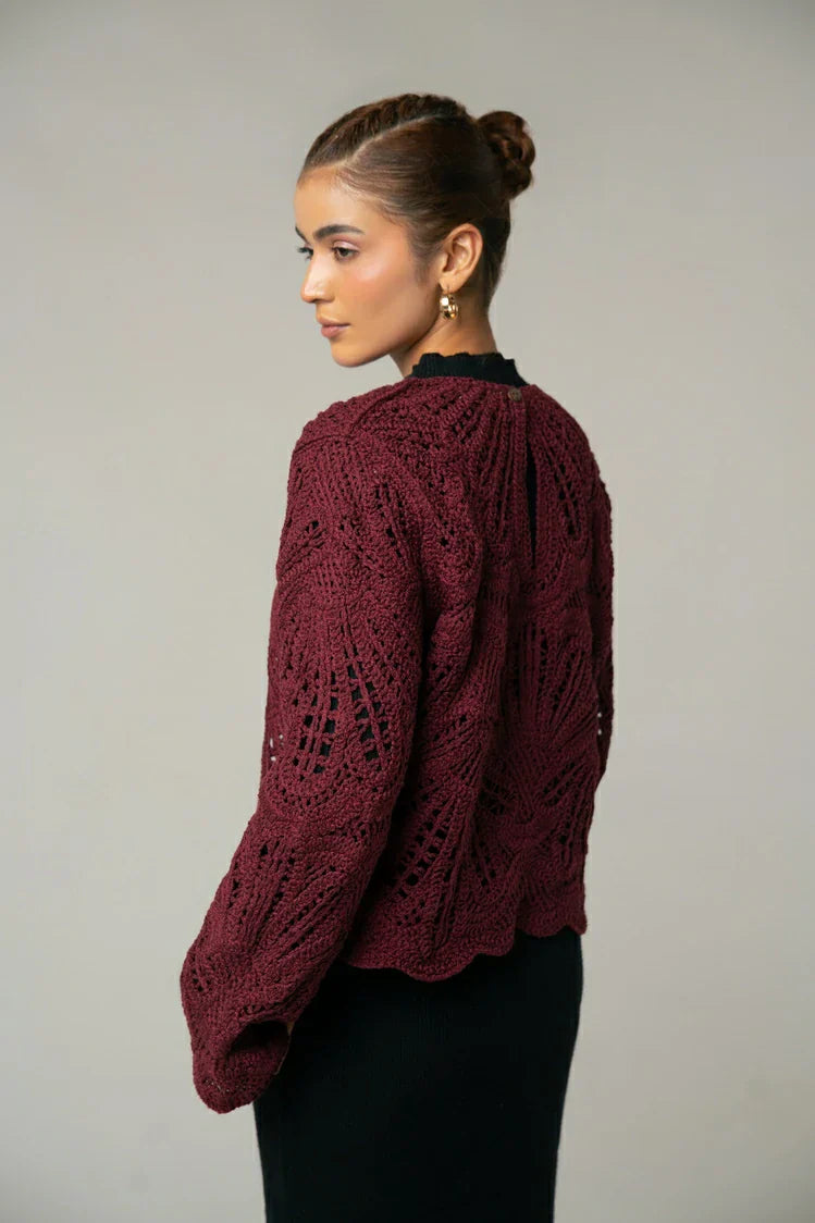 Full Sleeves Crochet Cardigan