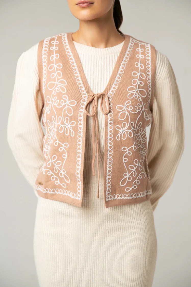 Embroidered Knit Cardigan