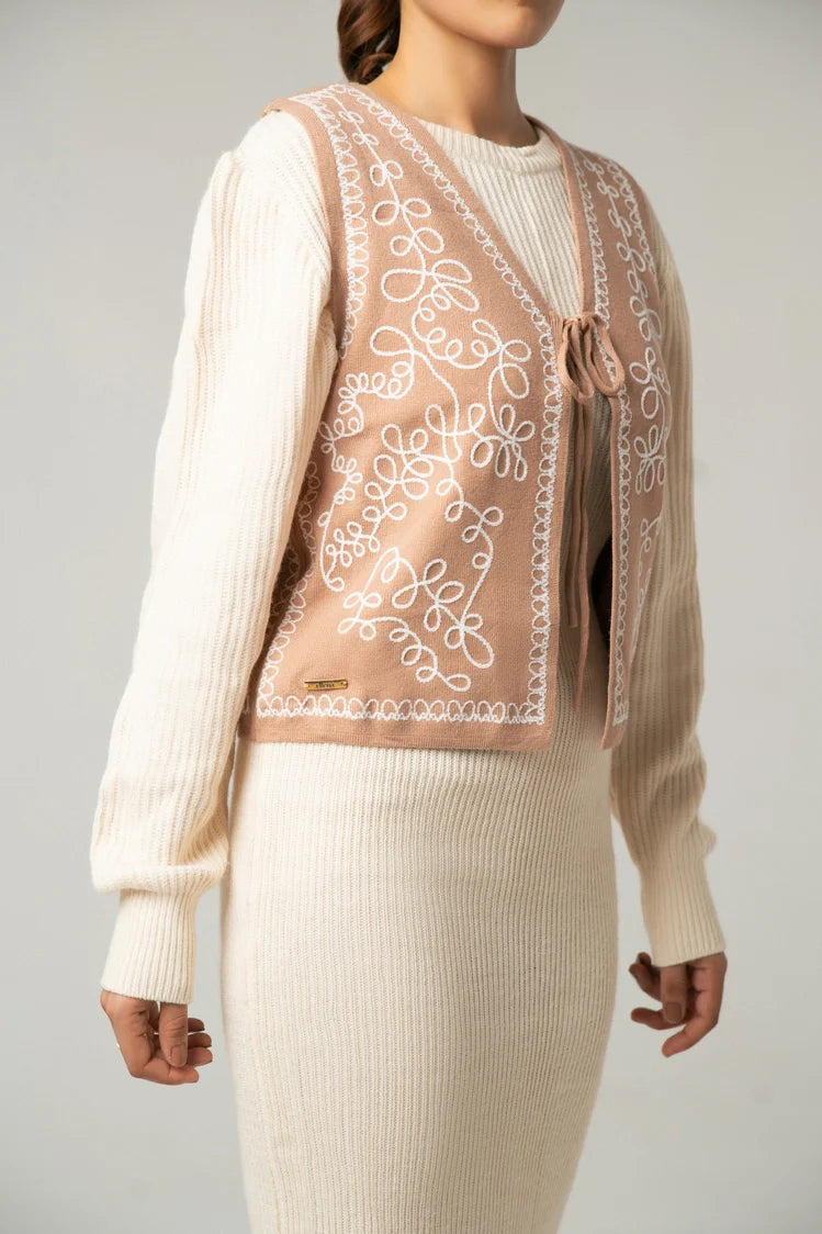Embroidered Knit Cardigan