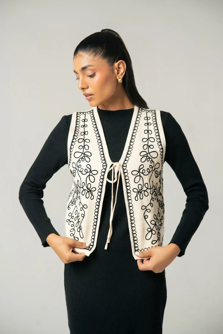 Embroidered Knit Cardigan