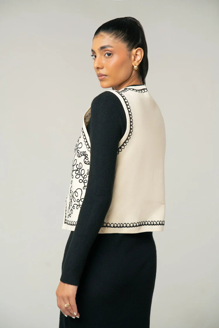 Embroidered Knit Cardigan