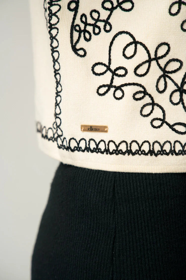 Embroidered Knit Cardigan