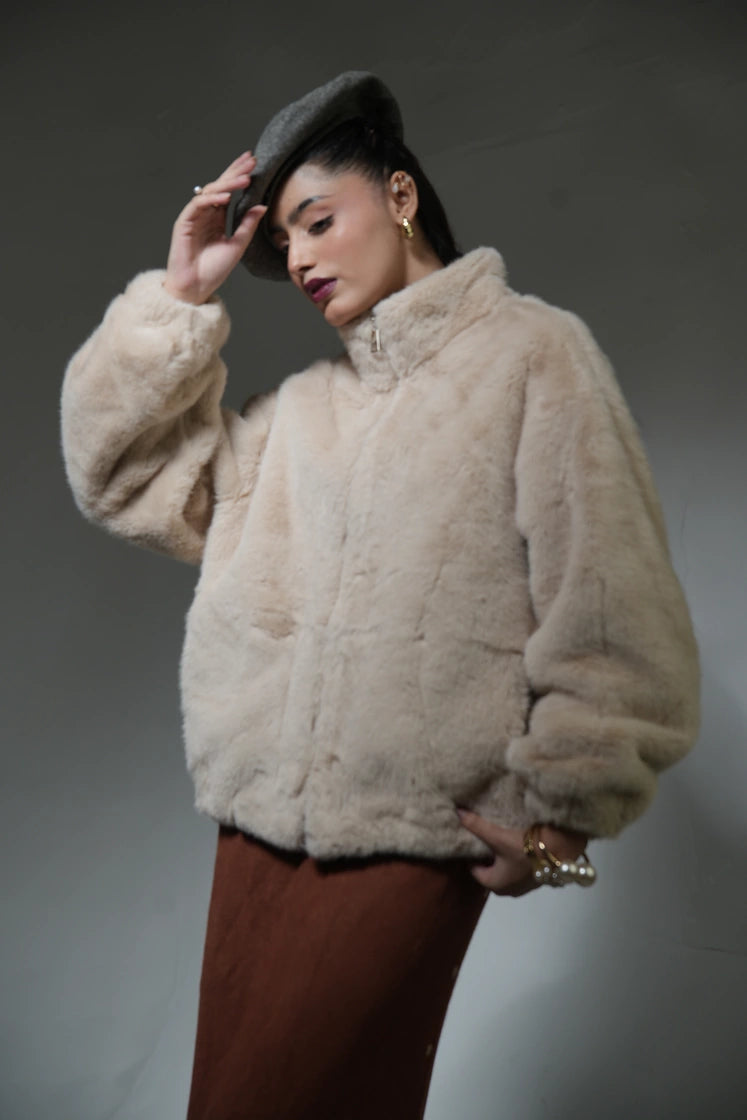 Faux-Fur Bomber Jacket