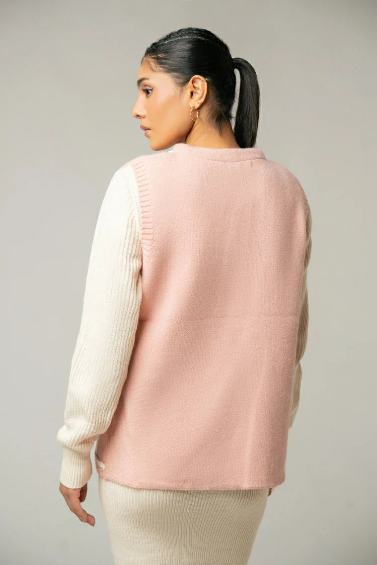 Sleeveless Embroidered Knit Sweater