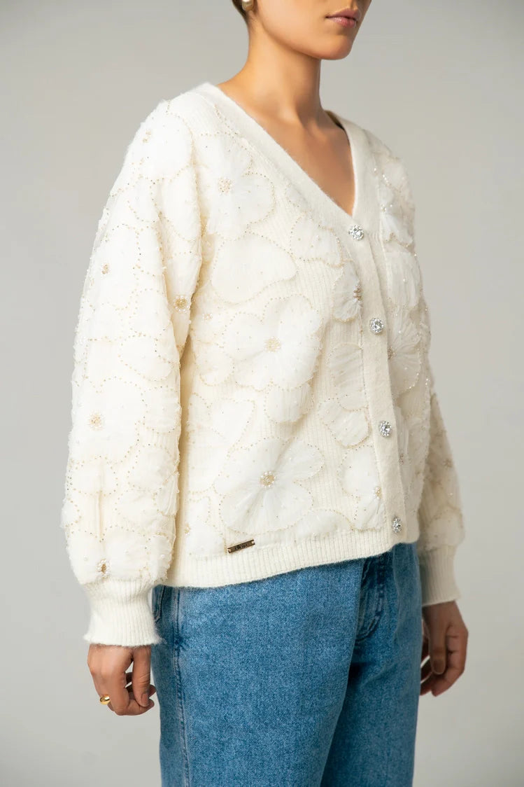 Embroidered Knit Cardigan