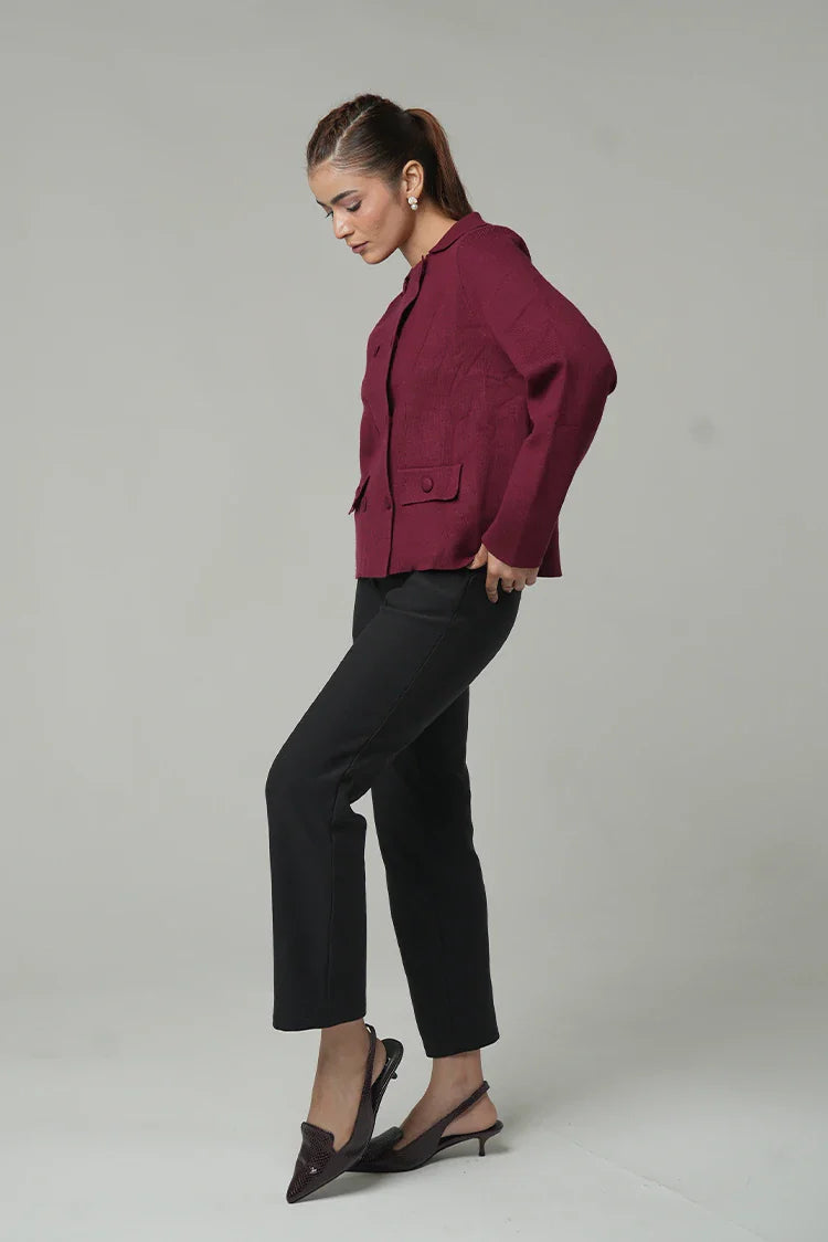 Collar Knit  Cardigan