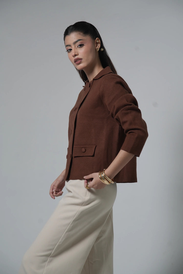 Collar Knit  Cardigan