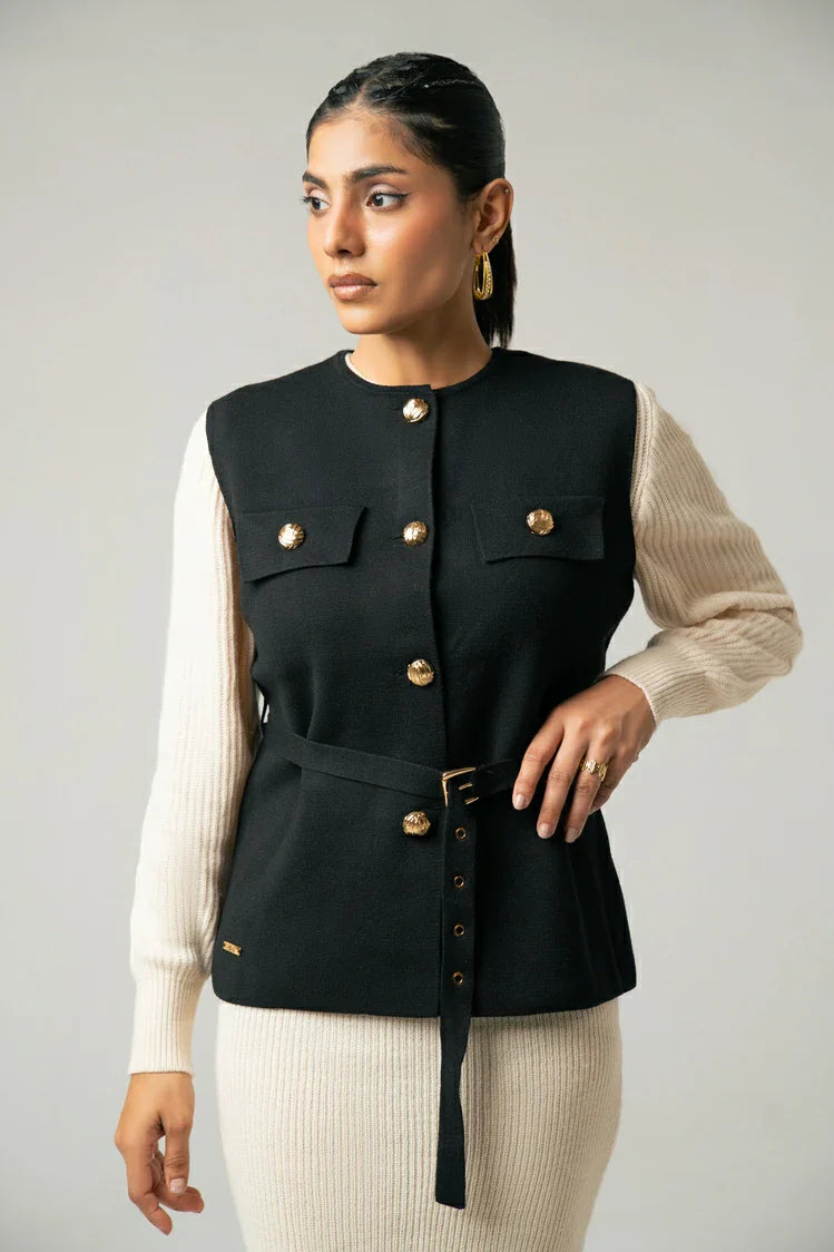 Sleeveless Knit  Cardigan