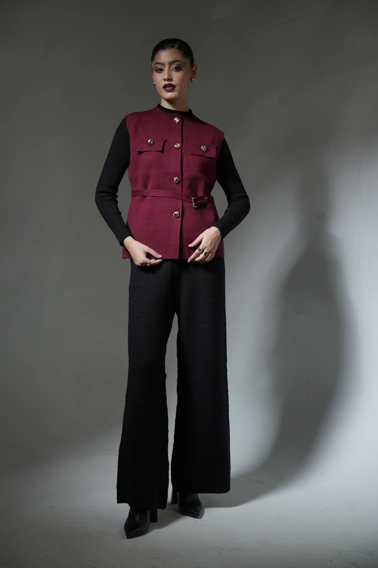 Sleeveless Knit Cardigan