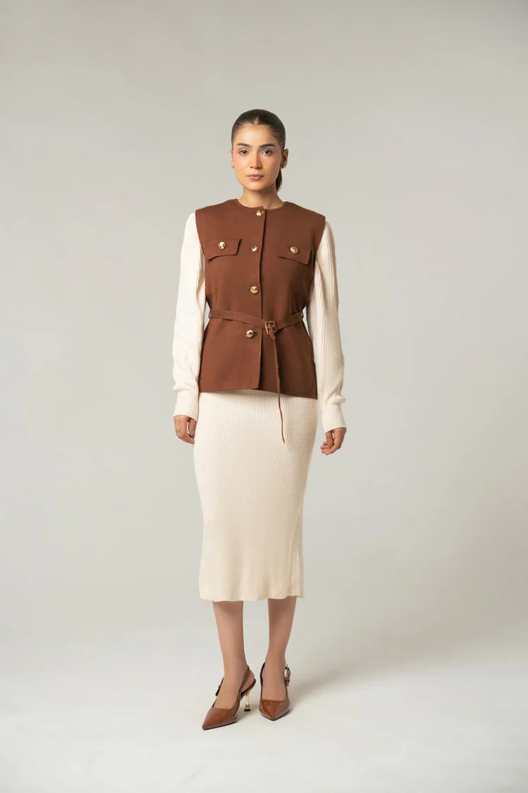 Sleeveless Knit  Cardigan